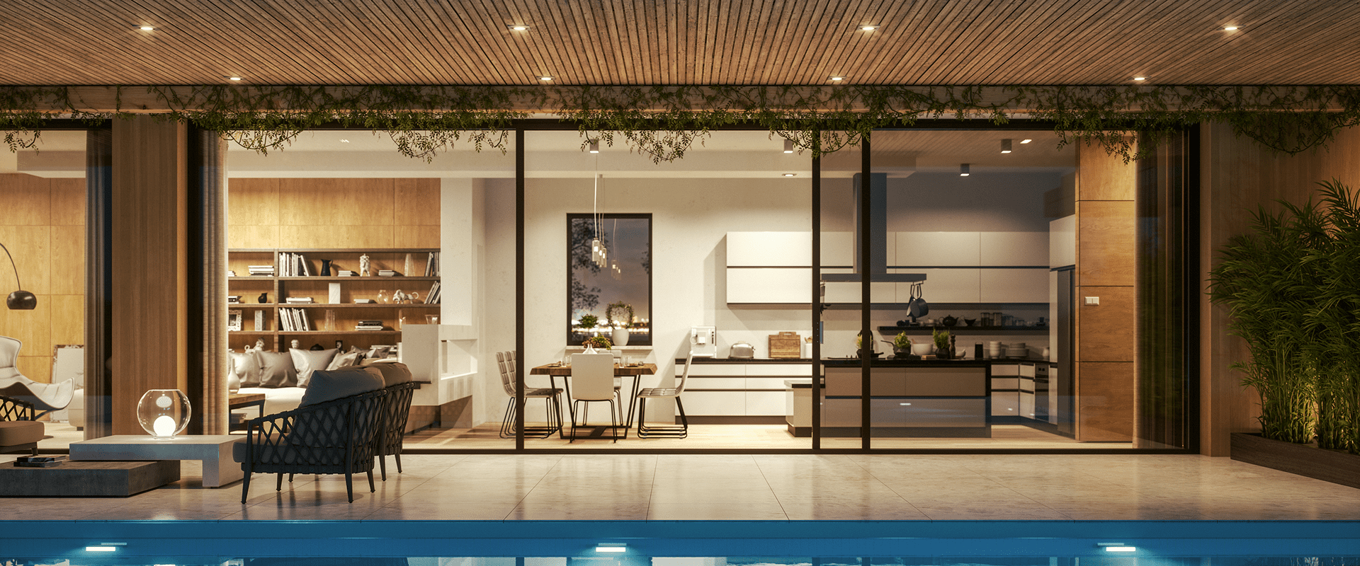 Elegant open-plan living and dining area
